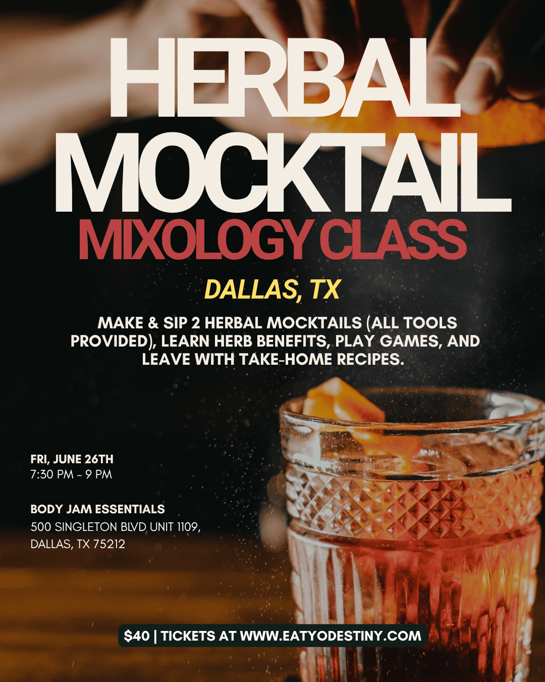 June 26: Herbal Mocktail Workshop @ Body Jam Essentials