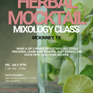 July 17th: Herbal Mocktail Workshop @ Native