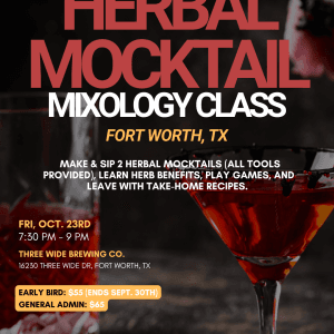 Oct 23: Herbal Mocktail Workshop @ Three Wide Brewing